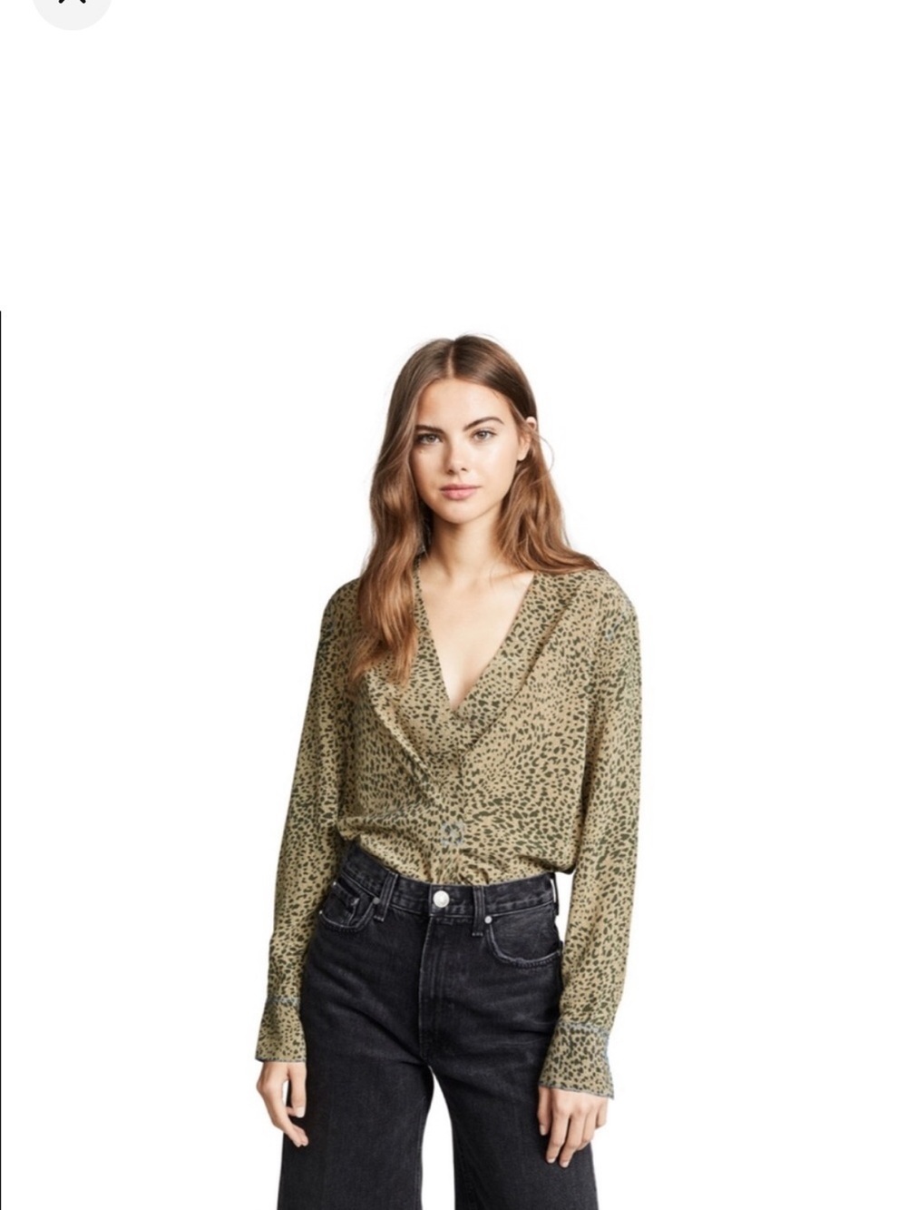 RAG & BONE NY SHIELDS ANIMAL PRINT CHEETAH LEOPARD SILK BLOUSE Small PULLOVER